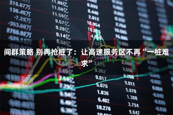 间群策略 别再抢桩了:让高速服务区不再“一桩难求”